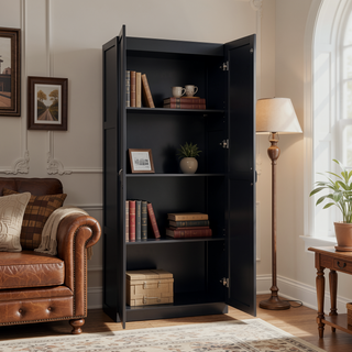 Sunvega Modern Free Standing Wardrobe Closet with 4 Large Adjustable Shelves