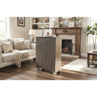 Sunvega Antique Silver Traditional Style 5-Drawer Chest for Bedroom Storage Furniture