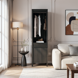 Sunvega Wimberly Wardrobe with Mirror for Chic Bedroom Storage and Organization