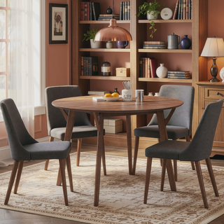 Sunvega 42 Inch Saving Place Dining Table with Wood Veneer Top for Kitchen Living Room