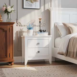 Sunvega High Quality Multifunctional Nightstand with Two Drawers and Superior Top