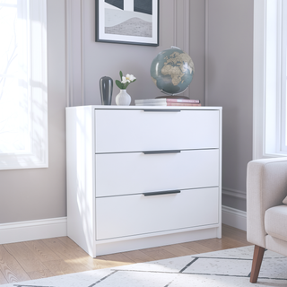 Sunvega Maryland Three Drawer Dresser with Superior Top in Black Wengue Pine Finish