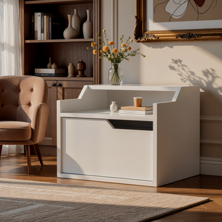 Sunvega Wall-Mountable Floating Nightstand with Drawer and Dual-Shelf Display
