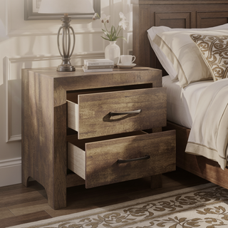 Sunvega Natural Finish Full Bed with Headboard Footboard and Rails