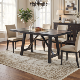 Sunvega Modern Farmhouse Counter Table With 18 Inch Leaf In Ebony And Honey