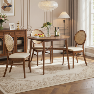 Sunvega Dark Brown Round Counter Table with Canted Chamfered Hairpin Legs
