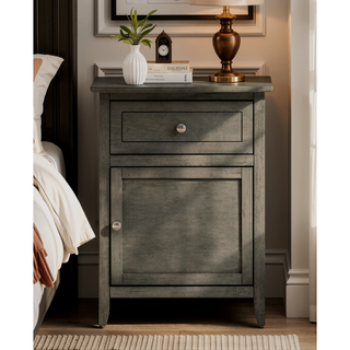 Sunvega Bright Yellow Fully Assembled Nightstand with Drawer for Small Spaces