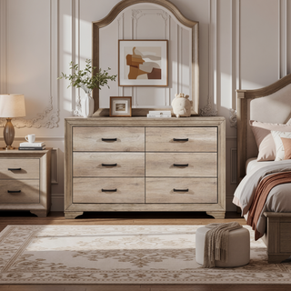 Sunvega Natural Finish Melamine Laminate Nightstand with 2 Dovetail Drawers