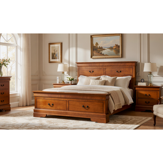 Sunvega Dark Brown Tufted Polyurethane Upholstered King Size Bed Frame