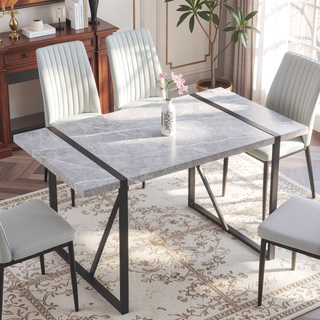 Sunvega Round MDF Dining Table for Kitchen with 42 Inch Spacious Tabletop