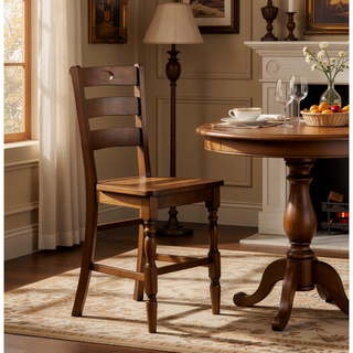 Sunvega Counter Height 5pc Dining Set with Walnut Finish and 4 Chairs