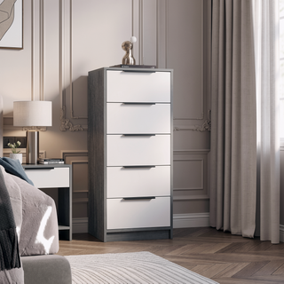 Sunvega White 5-Drawer Rectangle Dresser for Organized Storage in Any Room