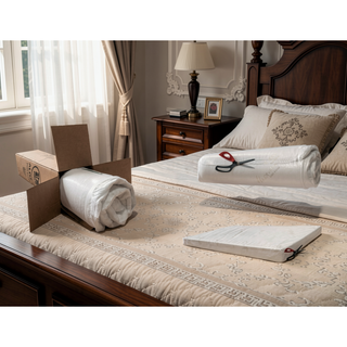 Sunvega Navy Blue Diamond-Quilted Waterproof Breathable High-Density Foam Mattress