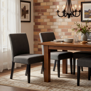 Sunvega Contemporary Upholstered Dining Chairs with Rubberwood Legs and Tapered Design