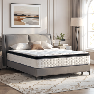 Sunvega 12 Inch King Size Gel Memory Foam Pocketed Coil Mattress for Spinal Support