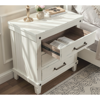 Sunvega 3 Drawer Nightstand with Birch Veneers and Burnished Brass Hardware
