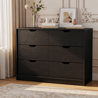 Sunvega Wenge 4-Drawer Dresser with Smooth Gliding Drawers for Organized Bedroom Storage