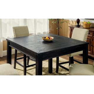 Sunvega Rustic Antique Black 5pc Counter Height Dining Table Set with Nailhead Trim