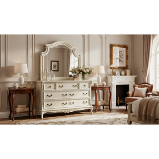 Sunvega Antique Beige Traditional Style Mirror with Unique Shape for Elegant Spaces