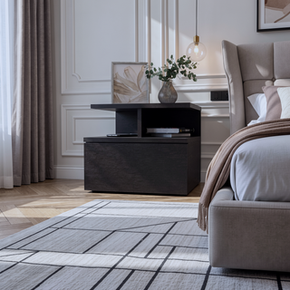 Sunvega Floating Nightstand with 2-Tier Shelf and Spacious Drawer for Easy Storage
