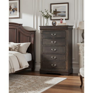 Sunvega Platinum Chest with Five Spacious Drawers and Brushed Nickel Handles