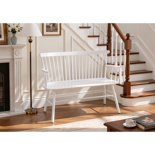 Sunvega Farmhouse Style Black Finish Spindle Back Arm Rest Wooden Chair