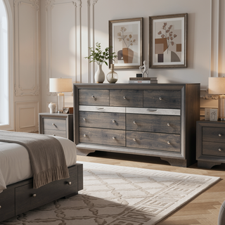 Sunvega Modern Black Nightstand with Hidden Jewelry Drawer and Nickel Knob