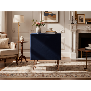 Sunvega Mid-Century Modern Pink Nightstand with Drawer and Open Shelf