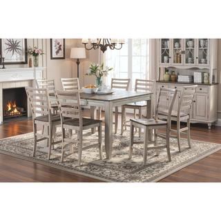 Sunvega Acacia Wood Rectangular Dining Table with Butterfly Leaf for Eight