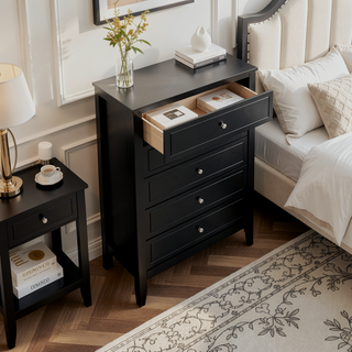 Sunvega Fully Assembled 6 Drawer Dresser with French Dovetail Wood Veneer Finish