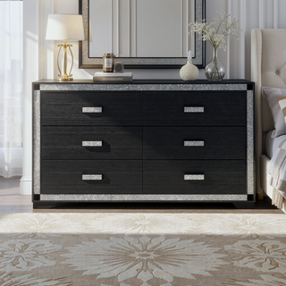 Sunvega White Nightstand with Integrated Speaker Cooler Insert and Glitter Detailing