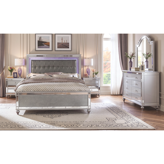 Sunvega Contemporary Silver Chest with Crocodile Texture Diamond Crust Handles