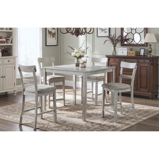 Sunvega Farmhouse Style Rustic Finish Upholstered Cushion Seat Dining Bench