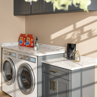 Sunvega Laminate Countertop with Marble Stripe Design for DIY Office Desk and Laundry Room