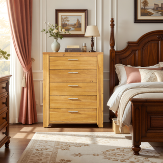 Sunvega Compact Nightstand with Smooth Glide and Mortise Tenon Joinery
