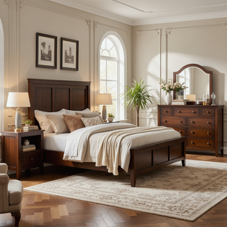 Sunvega Fully Assembled 6 Drawer Dresser with French Dovetail Wood Veneer Finish