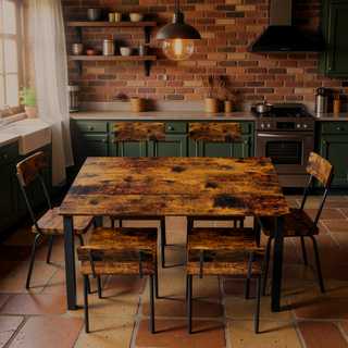 Sunvega 5-Piece Modern Dining Table Set with MDF Top and Iron Frame for 4