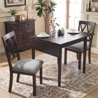 Sunvega Modern Faux Marble Dining Table with Solid Wood Legs for Kitchen Living Room