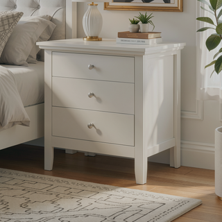 Sunvega Elegant Silver Champagne Nightstand with Durable Materials and Zero Assembly