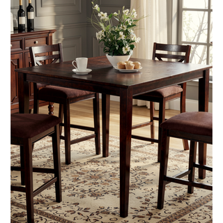 Sunvega Transitional Espresso Finish 5pc Dining Table Set with Cross Back Chairs