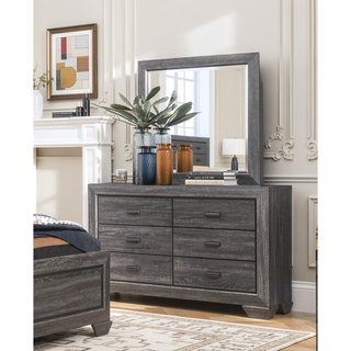 Sunvega Natural Finish Contemporary Nightstand with Two Dovetail Drawers and Flat Black Cup Pulls