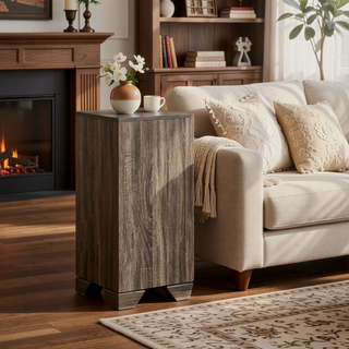 Sunvega Mid-Century Modern Six-Drawer Dresser in Washed Taupe Finish with Exposed Wood Grain