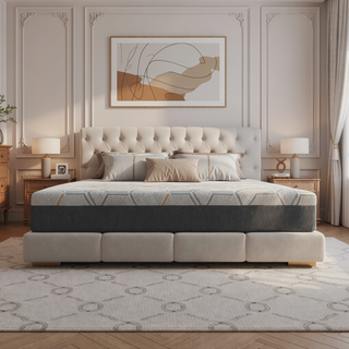 Sunvega 12" Copper Gel Cooling Memory Foam Mattress with Edge Support and Air Grid Base