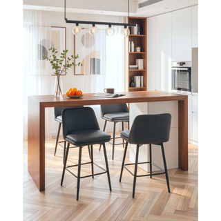 Sunvega Counter Height Swivel Bar Stools Set of 2 with Upholstered Seat and Back