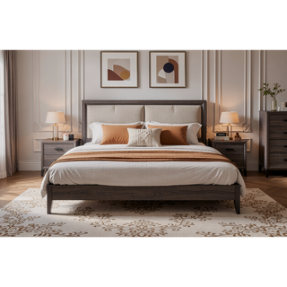 Sunvega Contemporary Gray Wood Dresser with Six Smooth Gliding Drawers