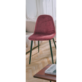 Sunvega Modern Velvet Upholstered Dining Chairs Set of 4 with Black Metal Legs