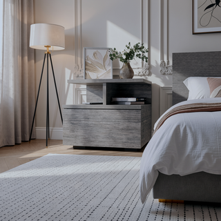Sunvega Floating Nightstand with 2-Tier Shelf and Spacious Drawer for Easy Storage