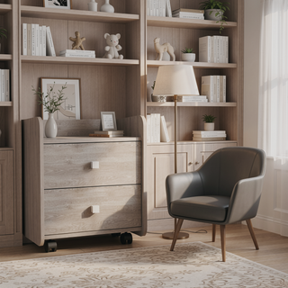 Sunvega Bristol Nightstand with One Cabinet and a Top Surface Shelf
