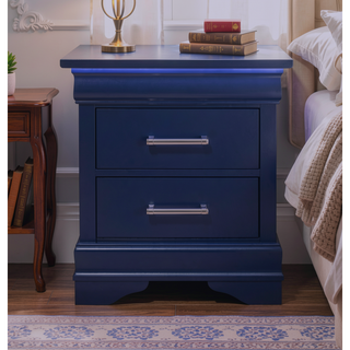 Sunvega Led Lighting 2 Drawer Nightstand with Spacious Drawers in Transitional Style