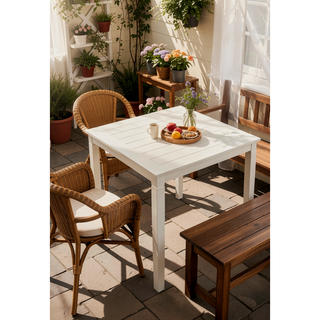 Sunvega Farmhouse 5-Pack Counter Dining Set with Plank Effect Top and Shaped Seat